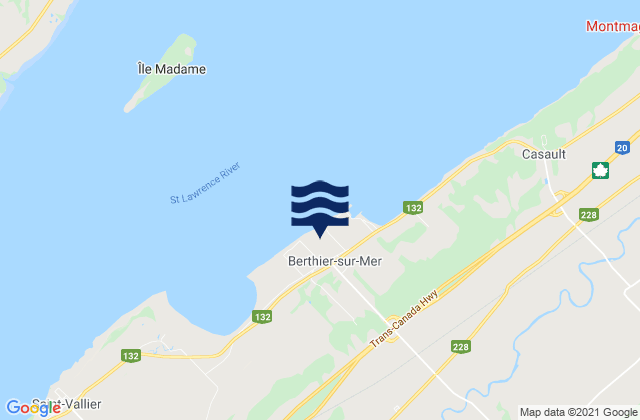 Karte der Gezeiten Berthier-sur-Mer, Canada