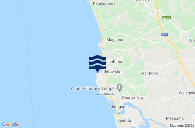 Karte der Gezeiten Beruwala Point, Sri Lanka