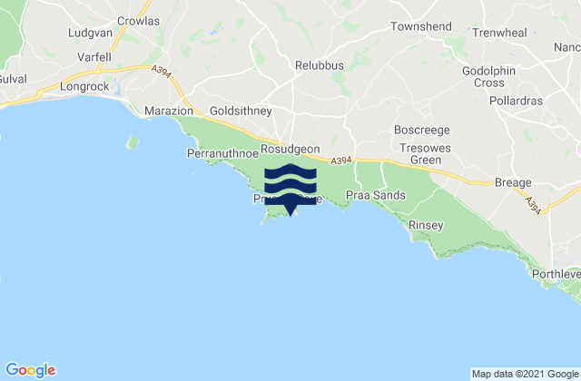 Karte der Gezeiten Bessys Cove (Prussia Cove) Beach, United Kingdom