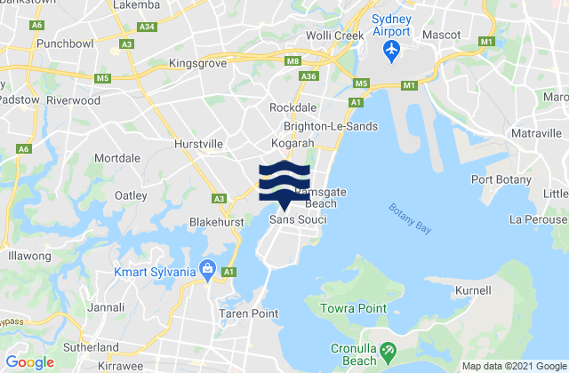 Karte der Gezeiten Beverley Park, Australia