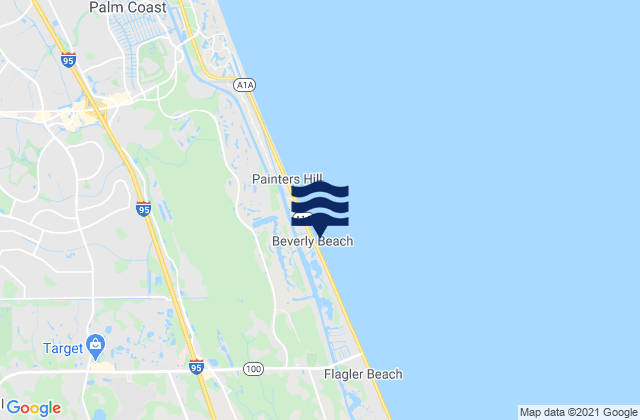 Karte der Gezeiten Beverly Beach, United States