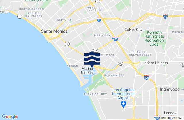 Karte der Gezeiten Beverly Hills, United States