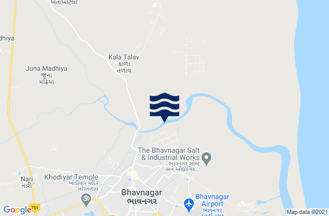 Karte der Gezeiten Bhavnagar, India