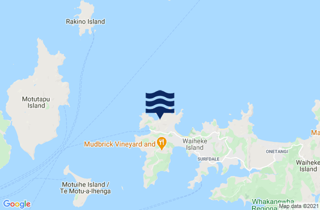 Karte der Gezeiten Big Oneroa Beach, New Zealand