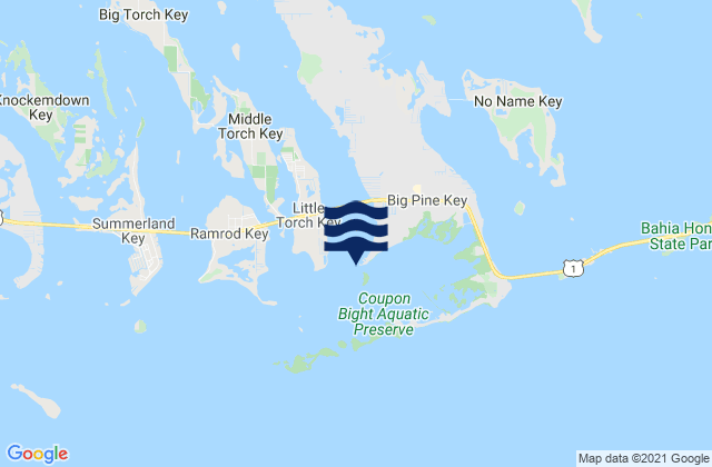 Karte der Gezeiten Big Pine Key (Newfound Harbor Channel), United States