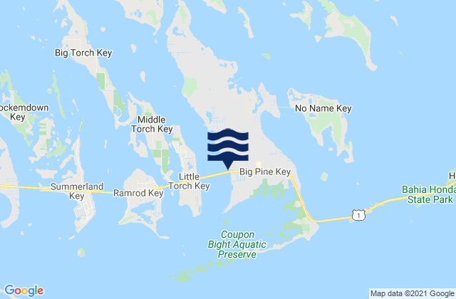 Karte der Gezeiten Big Pine Key (Pine Channel Bridge North Side), United States