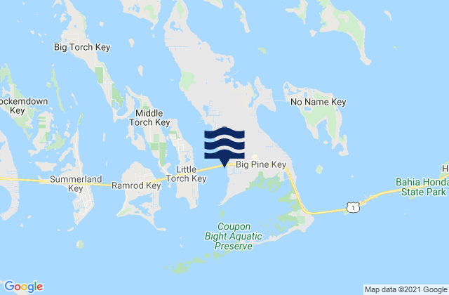 Karte der Gezeiten Big Pine Key (Pine Channel Bridge South Side), United States