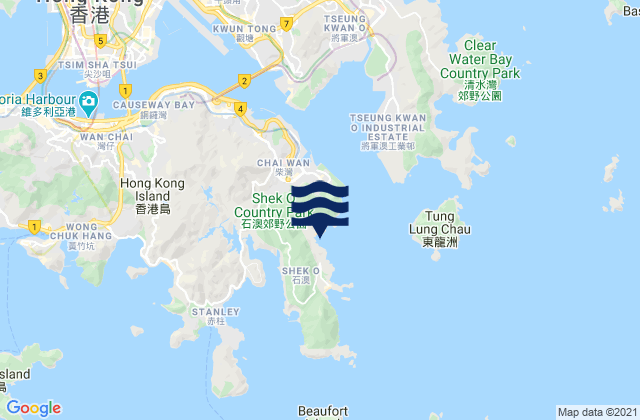 Karte der Gezeiten Big Wave Bay, Hong Kong