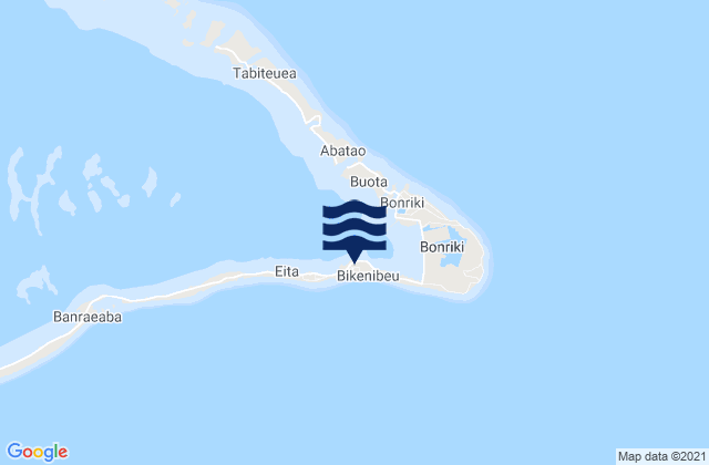 Karte der Gezeiten Bikenibeu Village, Kiribati