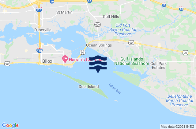 Karte der Gezeiten Biloxi Bay, United States
