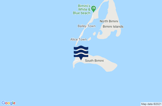 Karte der Gezeiten Bimini District, Bahamas