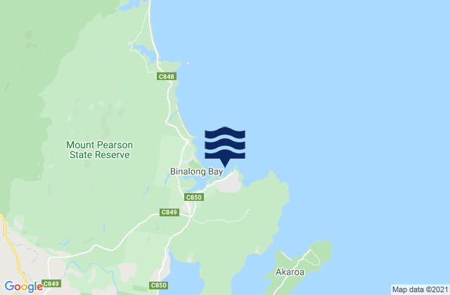 Karte der Gezeiten Binalong Bay, Australia