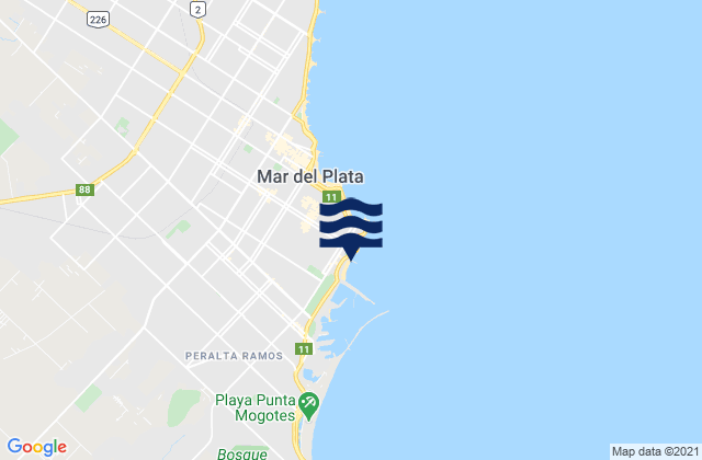 Karte der Gezeiten Biologia (Mar del Plata), Argentina