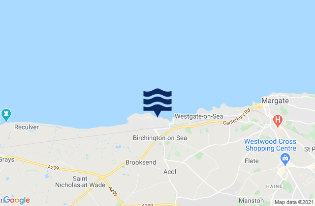 Karte der Gezeiten Birchington-on-Sea, United Kingdom