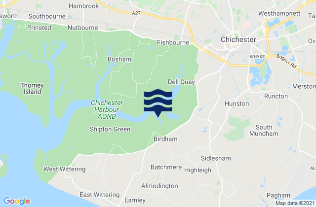 Karte der Gezeiten Birdham, United Kingdom