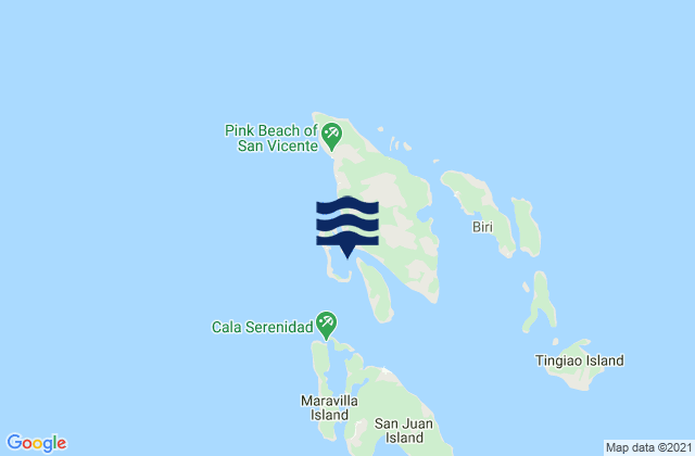Karte der Gezeiten Biri Island, Philippines