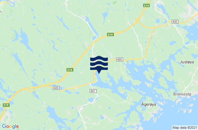 Karte der Gezeiten Birkeland, Norway