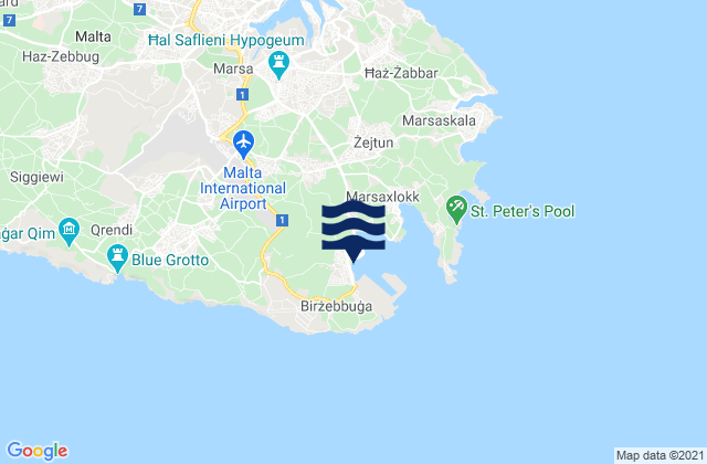 Karte der Gezeiten Birżebbuġa, Malta