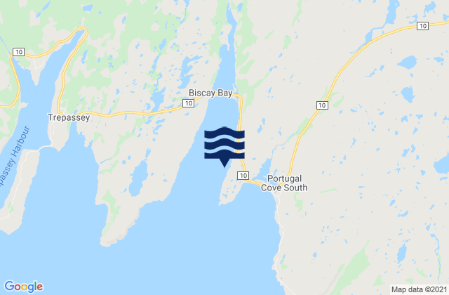 Karte der Gezeiten Biscay Bay, Canada