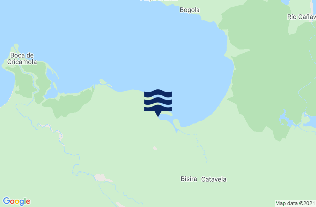 Karte der Gezeiten Bisira, Panama