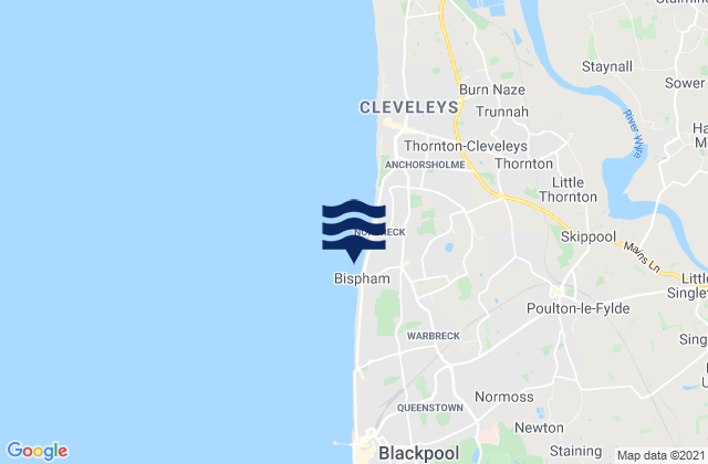 Karte der Gezeiten Bispham Beach, United Kingdom