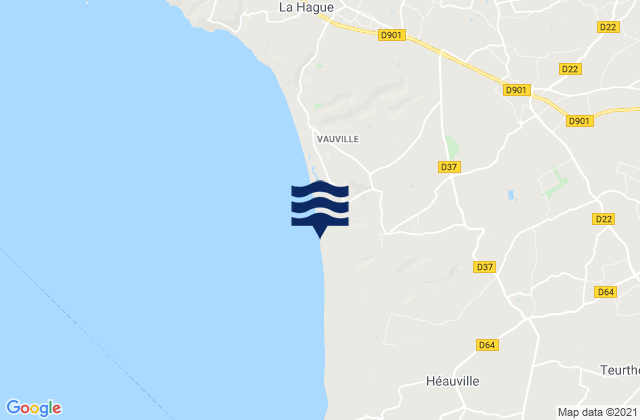 Karte der Gezeiten Biville, France