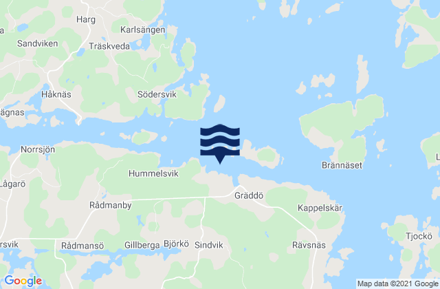 Karte der Gezeiten Björkö, Sweden