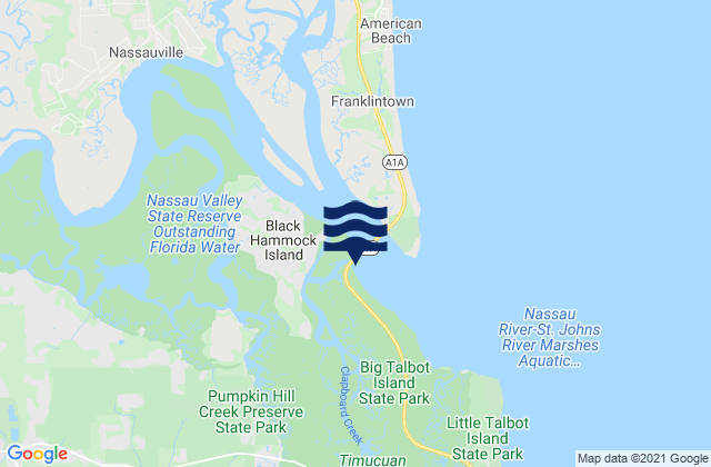 Karte der Gezeiten Black Hammock Island, United States