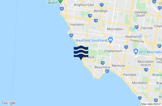 Karte der Gezeiten Black Rock, Australia