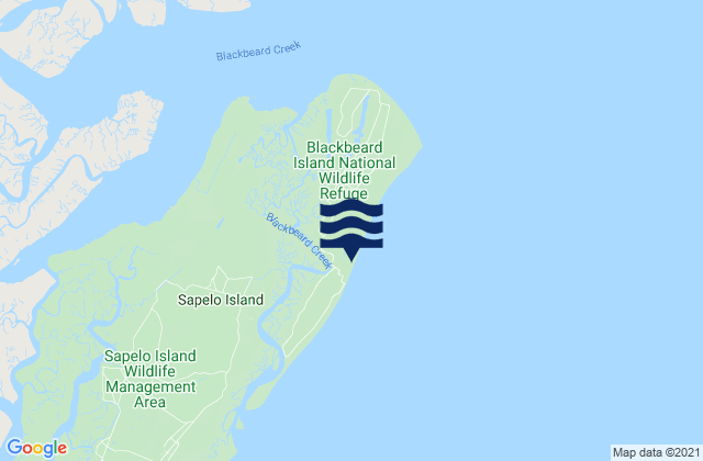 Karte der Gezeiten Blackbeard Creek (Blackbeard Island), United States