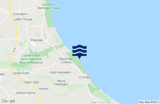 Karte der Gezeiten Blackhall Rocks Beach, United Kingdom