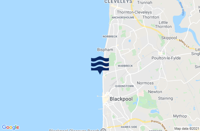 Karte der Gezeiten Blackpool, United Kingdom