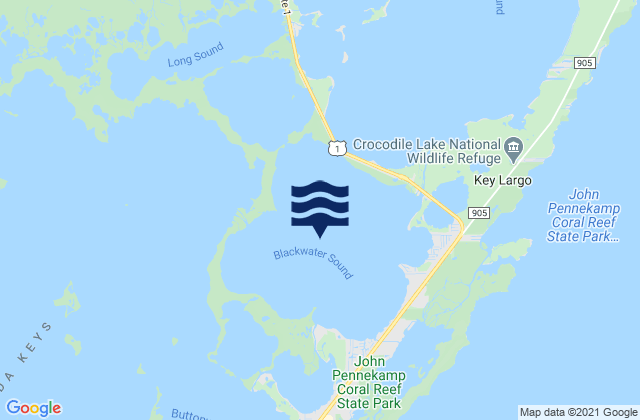Karte der Gezeiten Blackwater Sound, United States
