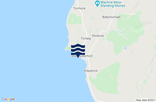 Karte der Gezeiten Blackwaterfoot Beach, United Kingdom