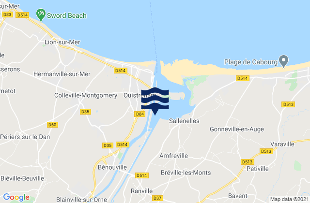 Karte der Gezeiten Blainville-sur-Orne, France