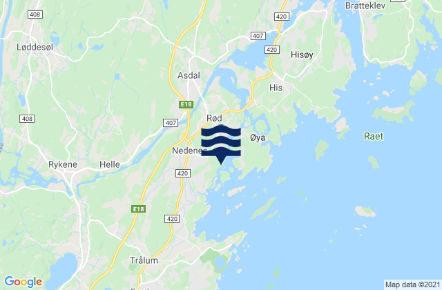 Karte der Gezeiten Blakstad, Norway