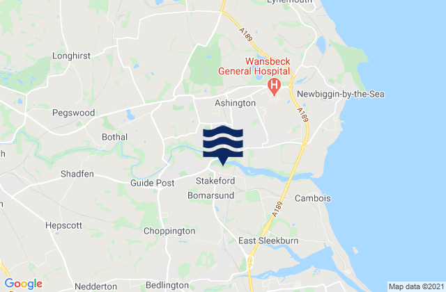 Karte der Gezeiten Blaydon-on-Tyne, United Kingdom