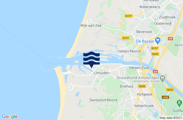 Karte der Gezeiten Bloemendaal, Netherlands