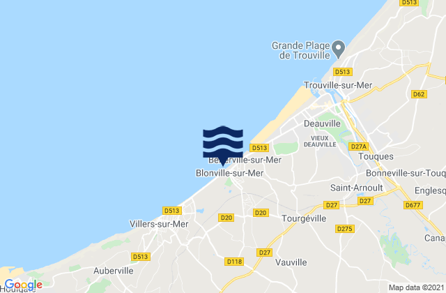 Karte der Gezeiten Blonville-sur-Mer, France