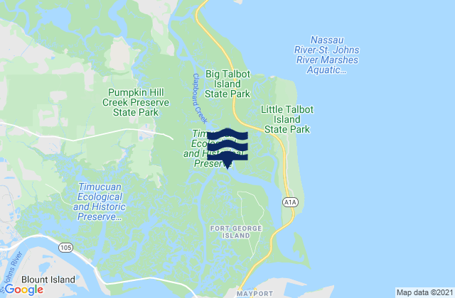 Karte der Gezeiten Blount Island Bridge, United States
