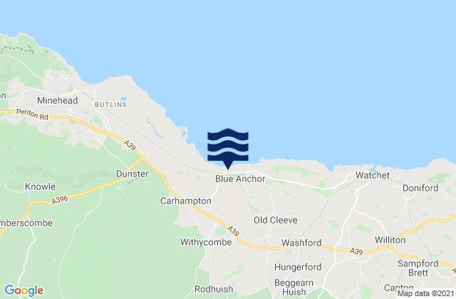 Karte der Gezeiten Blue Anchor Beach, United Kingdom