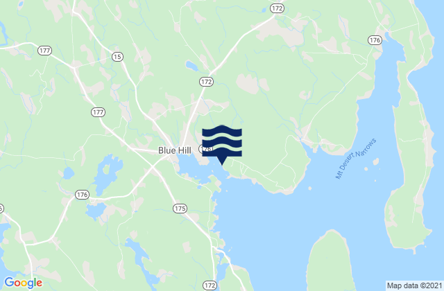 Karte der Gezeiten Blue Hill Harbor, United States