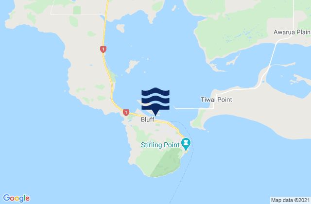 Karte der Gezeiten Bluff, New Zealand