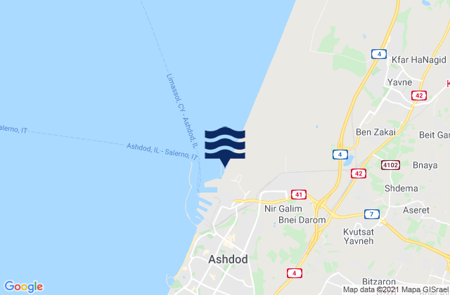 Karte der Gezeiten Bnei Ayish, Israel