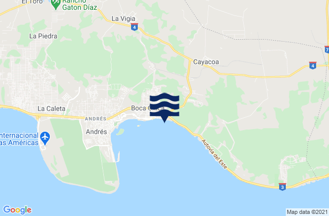 Karte der Gezeiten Boca Chica, Dominican Republic