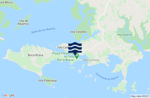 Karte der Gezeiten Boca Chica, Panama