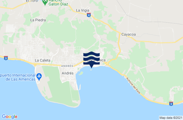 Karte der Gezeiten Boca Chica, Dominican Republic