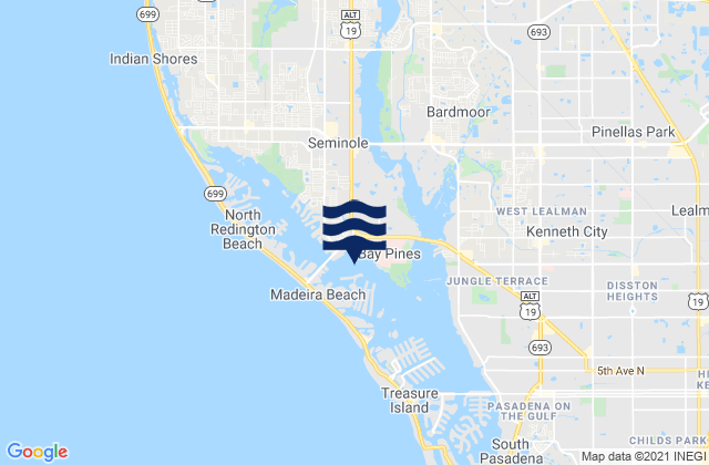 Karte der Gezeiten Boca Ciega Bay, United States