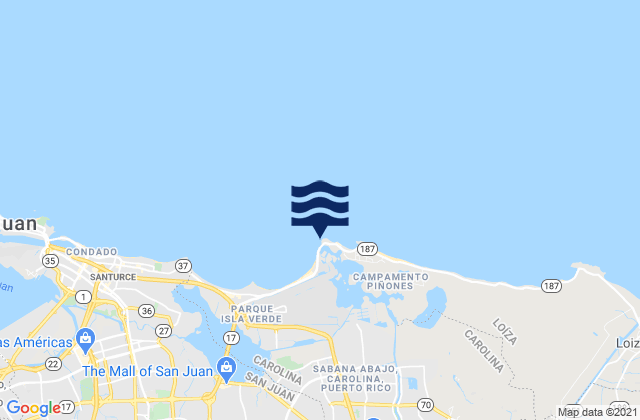 Karte der Gezeiten Boca De Cangrejos, Puerto Rico