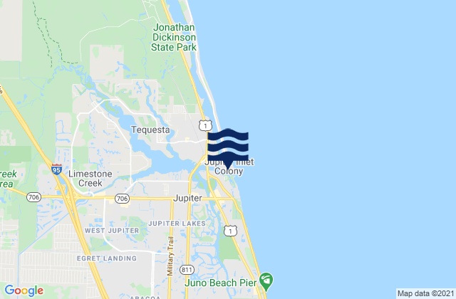 Karte der Gezeiten Boca Inlet, United States